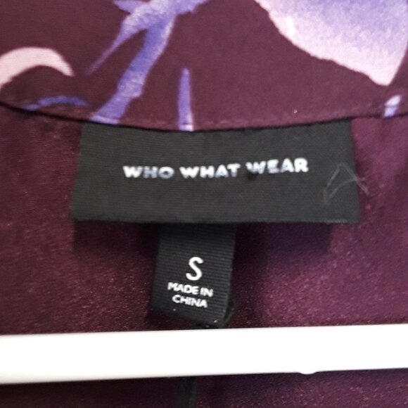 Nwt Who What Wear Purple Floral Wrap Dress - Picture 4 of 16